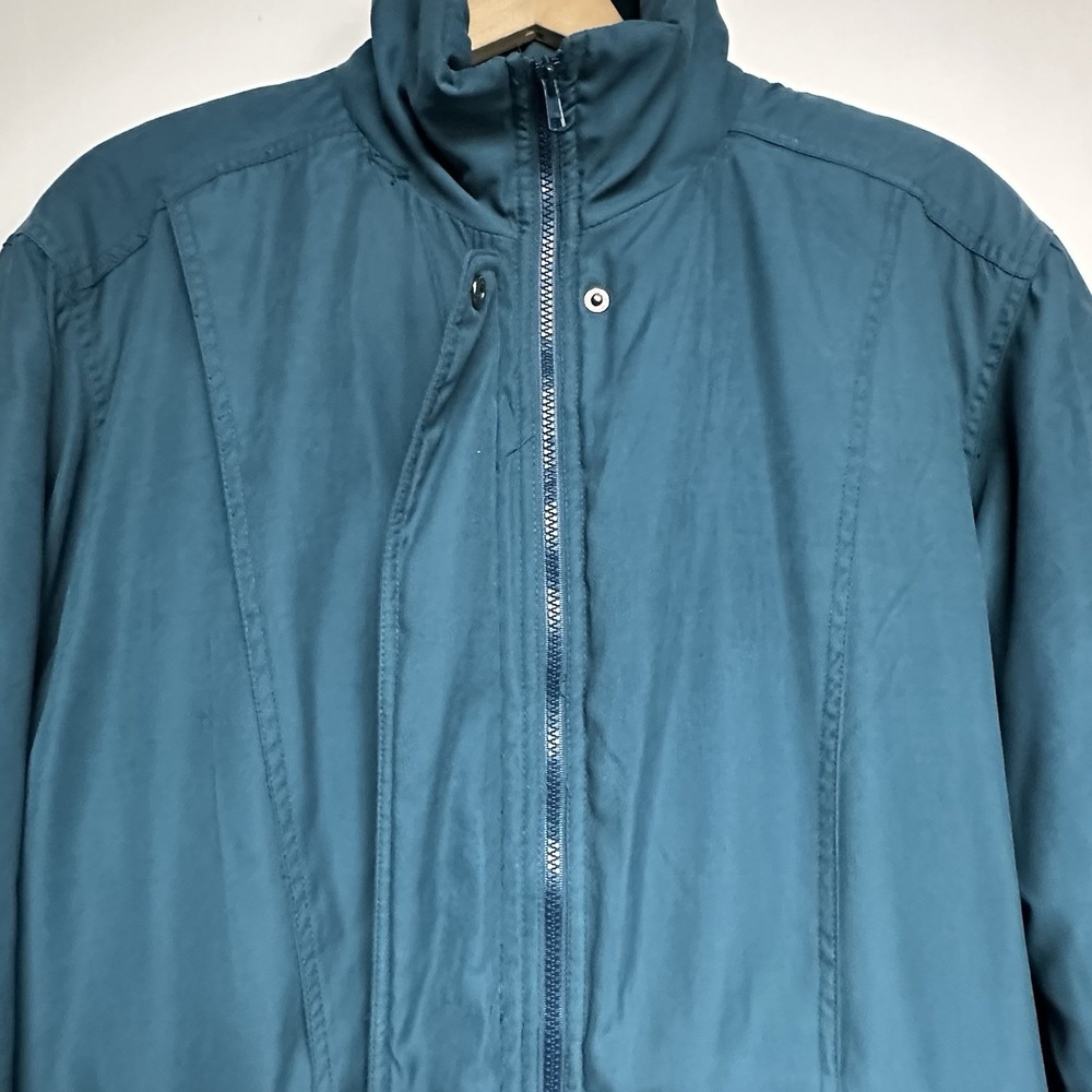 Jacqueline Ferrar Blue Dark Teal Winter Coat Detachable Faux Fur‎ Hood Lined - Picture 8 of 16